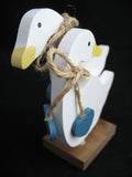 NEW Box CHADWICK Handpainted Wood Wooden TWIN GEESE Kitchen Decor NAPKIN Holder