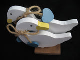 NEW Box CHADWICK Handpainted Wood Wooden TWIN GEESE Kitchen Decor NAPKIN Holder