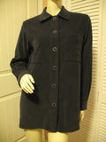 HARVE BENARD by BENARD HOLTZMAN Womens Tops Shirts Dark GRAY GREY BLACK Long Sleeve Button Down Collar Collared TOP POLO SHIRT size Medium Women Business Career Attire Office Work Wear Woman Clothes Fashion Clothing