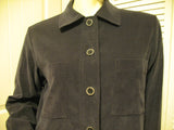 HARVE BENARD by BENARD HOLTZMAN Womens Tops Shirts Dark GRAY GREY BLACK Long Sleeve Button Down Collar Collared TOP POLO SHIRT size Medium Women Business Career Attire Office Work Wear Woman Clothes Fashion Clothing