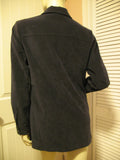 HARVE BENARD Womens Tops Dark GRAY GREY BLACK Long Sleeve Button Down Collar TOP POLO SHIRT Medium