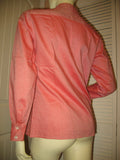 Walter Voulaz Made In Italy New Womens Long Sleeve Button Down Shirt Polo Top Red Orange Medium Business Attire