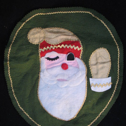 NEW CHRISTMAS Holiday Olive Green SANTA CLAUS TOILET SEAT Fabric COVER 2-Sided