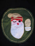 NEW CHRISTMAS Holiday Olive Green SANTA CLAUS TOILET SEAT Fabric COVER 2-Sided