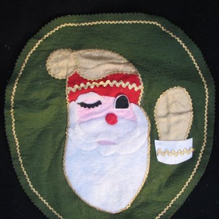 NEW CHRISTMAS Holiday Olive Green SANTA CLAUS TOILET SEAT Fabric COVER 2-Sided