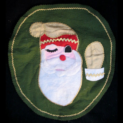 NEW CHRISTMAS Holiday Olive Green SANTA CLAUS TOILET SEAT Fabric COVER 2-Sided