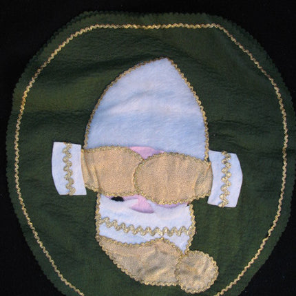 NEW CHRISTMAS Holiday Olive Green SANTA CLAUS TOILET SEAT Fabric COVER 2-Sided