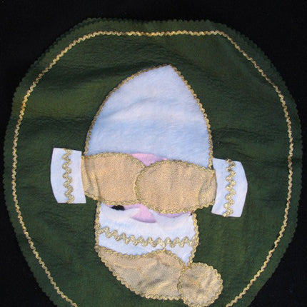 NEW CHRISTMAS Holiday Olive Green SANTA CLAUS TOILET SEAT Fabric COVER 2-Sided