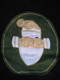 NEW CHRISTMAS Holiday Olive Green SANTA CLAUS TOILET SEAT Fabric COVER 2-Sided