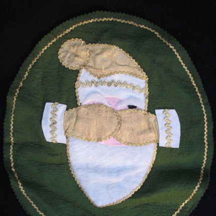 NEW CHRISTMAS Holiday Olive Green SANTA CLAUS TOILET SEAT Fabric COVER 2-Sided