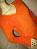 Womens Sweaters Tops BRIGHT ORANGE Long Sleeve V-Neck Vneck Winter Fall Season Layering Sweater Sweatshirt TOP SHIRT size Medium Women Cold Days Clothes Cheap Affordable Fashion Clothing
