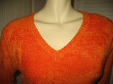Womens Sweaters Tops BRIGHT ORANGE Long Sleeve V-Neck Winter Layering Sweater TOP SHIRT Medium