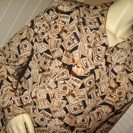 SOPHISTICATES by PENDLETON Womens Button Down Shirt Top Long Sleeve Made In USA Multicolor Beige Brown Print Medium