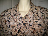SOPHISTICATES by PENDLETON Womens Button Down Shirt Top Long Sleeve Made In USA Multicolor Beige Brown Print Medium