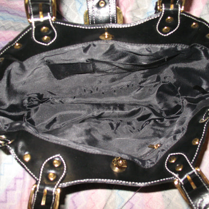 NEW Women PINK or BLACK Dual Handle Tote PURSE HANDBAG BAG BAGS Drawstring Eyelet