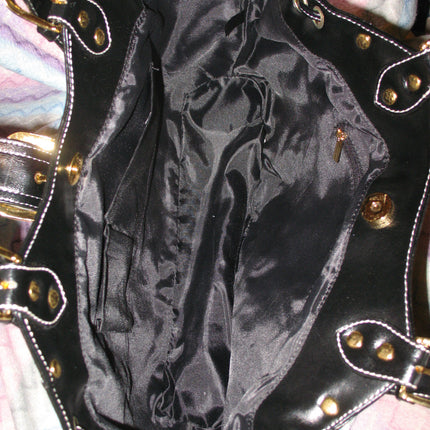 NEW Women PINK or BLACK Dual Handle Tote PURSE HANDBAG BAG BAGS Drawstring Eyelet