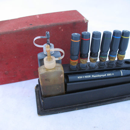Vintage Antique KOH-I-NOOR RAPIDOGRAPH Engineering Drafting Drawing Lettering PENS PEN