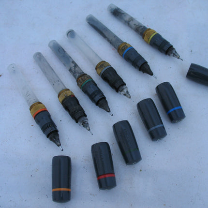 Vintage KOH-I-NOOR KOHINOOR RAPIDOGRAPH Engineering Drafting Drawing Lettering PENS PEN