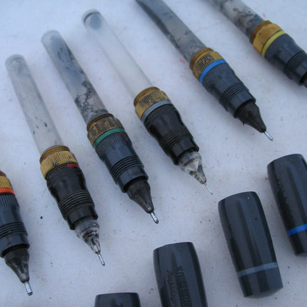 Vintage KOH-I-NOOR KOHINOOR RAPIDOGRAPH Engineering Drafting Drawing Lettering PENS PEN