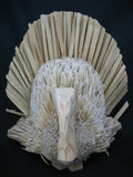VINTAGE THANKSGIVING DAY Holiday TURKEY Natural Grass 3D Art Carved Carving Wood Wooden Dining Table Dinner Party Setting Centerpiece Home Decors Decorations