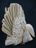 VINTAGE THANKSGIVING DAY Holiday TURKEY Natural Grass 3D Art Carved Carving Wood Wooden Dining Table Dinner Party Setting Centerpiece Home Decors Decorations