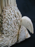 VINTAGE THANKSGIVING DAY Holiday TURKEY Natural Grass 3D Art CARVED Wood Dining Table Dinner Home Decors Decorations