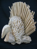 VINTAGE THANKSGIVING DAY Holiday TURKEY Natural Grass 3D Art Carved Carving Wood Wooden Dining Table Dinner Party Setting Centerpiece Home Decors Decorations