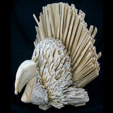 VINTAGE THANKSGIVING DAY Holiday TURKEY Natural Grass 3D Art Carved Carving Wood Wooden Dining Table Dinner Party Setting Centerpiece Home Decors Decorations