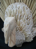 VINTAGE THANKSGIVING DAY Holiday TURKEY Natural Grass 3D Art CARVED Wood Dining Table Dinner Home Decors Decorations