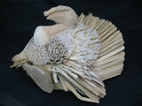 VINTAGE THANKSGIVING DAY Holiday TURKEY Natural Grass 3D Art CARVED Wood Dining Table Dinner Home Decors Decorations