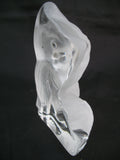 VINTAGE FROSTED Art GLASS 3D CAT CATS KITTY KITTEN Table PAPERWEIGHT Animal Figurine Figurines