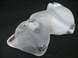 VINTAGE FROSTED Art GLASS 3D CAT CATS KITTY KITTEN Table PAPERWEIGHT Animal Figurine Figurines