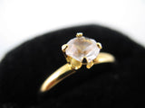 Womens Rings Gold Tone Clear Crystal Glass Stone Solitaire RING size 6.5 6-1/2