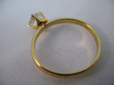 Womens Rings Gold Tone Clear Crystal Glass Stone Solitaire RING size 6.5 6-1/2