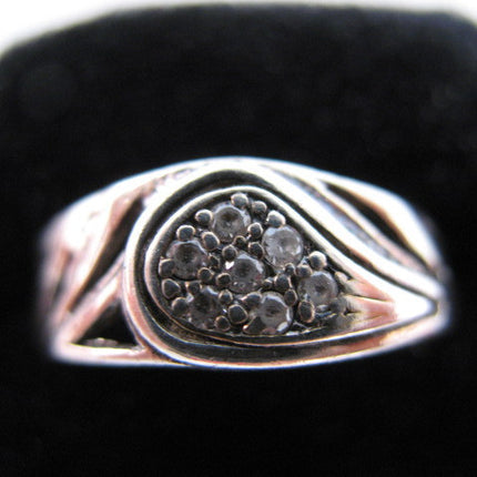 STERLING SILVER Marked 925 Crystal Stones GOLF CLUB Golfer Womens Ladies RING size 7