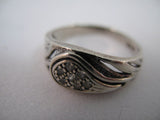 STERLING SILVER Marked 925 Crystal Stones GOLF CLUB Golfer Womens Ladies RING size 7