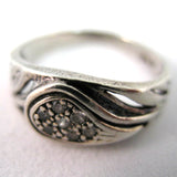 STERLING SILVER Marked 925 Crystal Stones GOLF CLUB Golfer Womens Ladies RING size 7