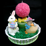 AVON EASTER SPRING GARDEN CANDLE CANDLES Ceramic Dish Plate Holder Set Animals Bunny Rabbit Duck Pink Rose Tree Flower Collectible Collectibles Home Decors Decorations
