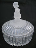 AVON GOEBEL HUMMEL Frost FROSTED GIRL LEAD CRYSTAL GLASS Figurine Trinket BOX Collectible Collectibles Figurines