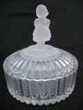 NEW NIB AVON GOEBEL HUMMEL FROSTED GIRL LEAD CRYSTAL GLASS Figurine Trinket BOX Collectible Collectibles