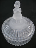 AVON GOEBEL HUMMEL Frost FROSTED GIRL LEAD CRYSTAL GLASS Figurine Trinket BOX Collectible Collectibles Figurines