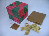 NEW AVON Christmas Holiday Holidays Birthday Birthdays SQUARE GIFT WRAP BOX GIFTS BOXES Folding Collapsible LID RIBBON NOTE CARD Easy To Assemble Ready Made Container Containers Giving Give Present Presents