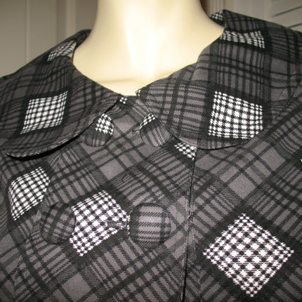 Womens Blazers Crop Peacoat Pea Coat Blazer Top Black Gray Grey 3/4 Sleeve Small Career Office Work Wear Business Attire