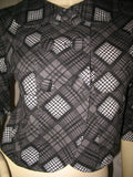 Womens Blazers Crop Peacoat Pea Coat Blazer Top Black Gray Grey 3/4 Sleeve Small Career Office Work Wear Business Attire
