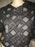 Womens Blazers Crop Peacoat Pea Coat Blazer Top Black Gray Grey 3/4 Sleeve Small Career Office Work Wear Business Attire