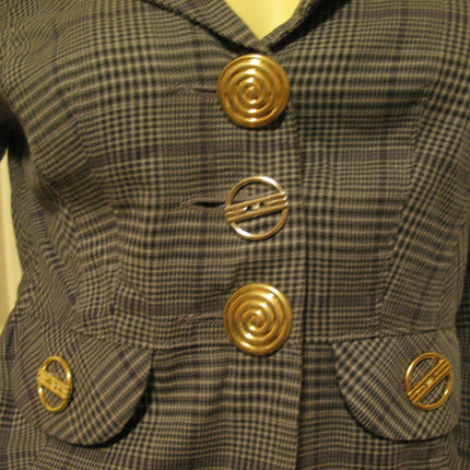 Vintage Y2K Candies Plaid Blazer Jacket Preppy Academia Clueless Corpcore Office