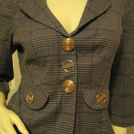 Vintage Y2K Candies Plaid Blazer Jacket Preppy Academia Clueless Corpcore Office