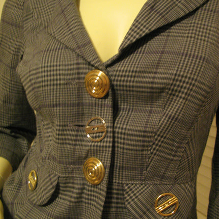 Vintage Y2K Candies Plaid Blazer Jacket Preppy Academia Clueless Corpcore Office