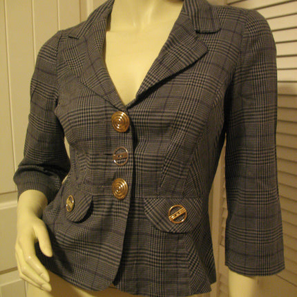 Vintage Y2K Candies Plaid Blazer Jacket Preppy Academia Clueless Corpcore Office