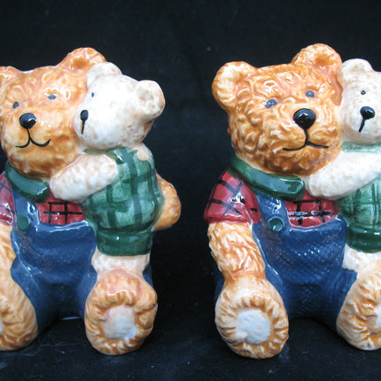 NEW NIB SALT PEPPER SHAKER TEDDY BEAR CERAMIC Set CHRISTMAS THANKSGIVING Dinner